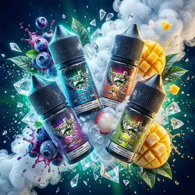 叢林幻境煙油 Dreamland Jungle 商品圖 叢林幻境煙油 Dreamland Jungle 商品圖,呈現藍莓、菸草與芒果荔枝調性