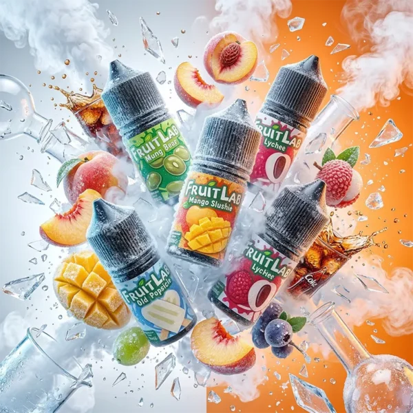 水果實驗室煙油 FruitLab 商品圖 水果實驗室煙油 FruitLab 商品圖,呈現冰感水果與飲品調性