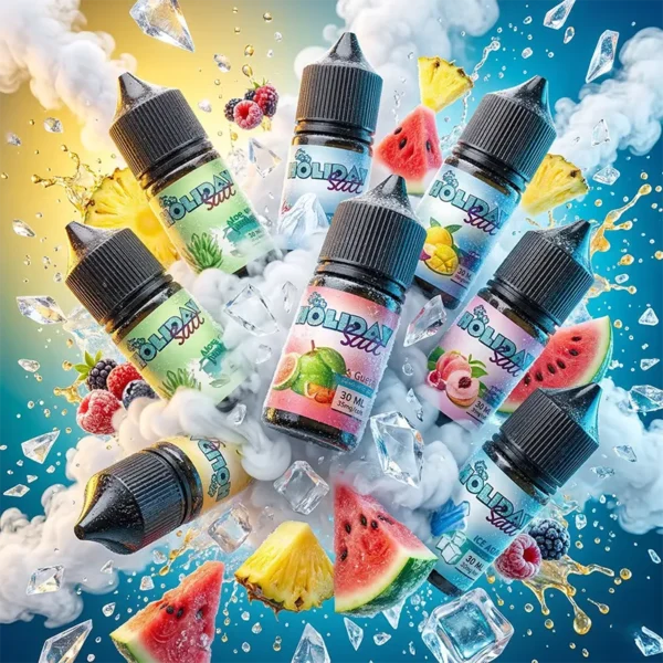 假日鹽煙油 HOLIDAY SALT 商品圖 假日鹽煙油 HOLIDAY SALT 商品圖,呈現水果、菸草與冰感調性