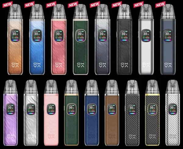 OXVA XLIM PRO 2 全系列 17 款配色合集 OXVA XLIM PRO 2 小蠻牛二代電子煙全系列 17 款顏色大合集,展示全新升級的羽毛流紋系列、高階皮革與經典碳纖維主機,全面搭載 0.56 吋高清彩屏與 30W 輸出